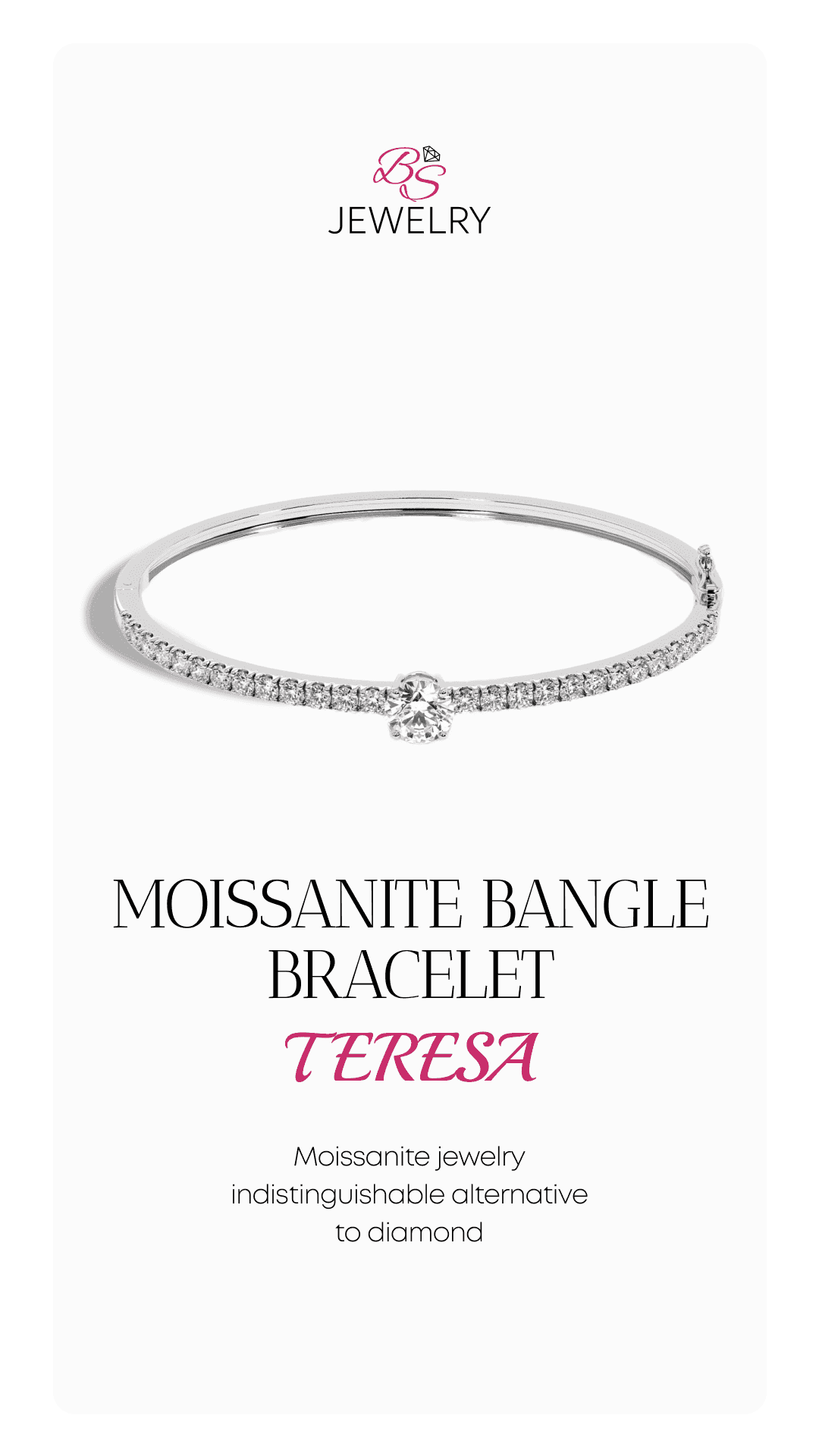 Вертикальный креатив BS Jewelry с браслетом из муассанита