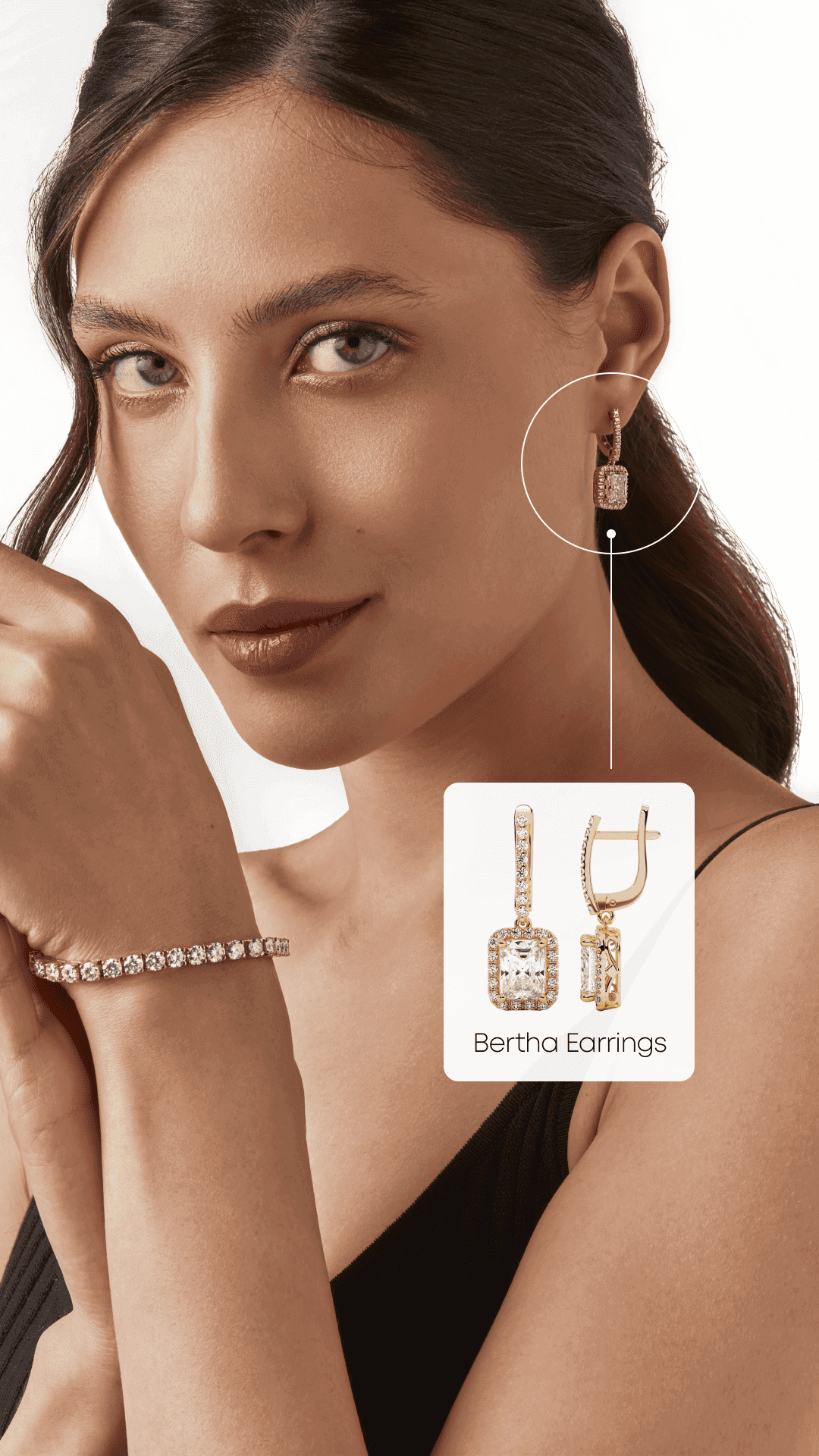 Вертикальный креатив BS Jewelry с кольцом из муассанита